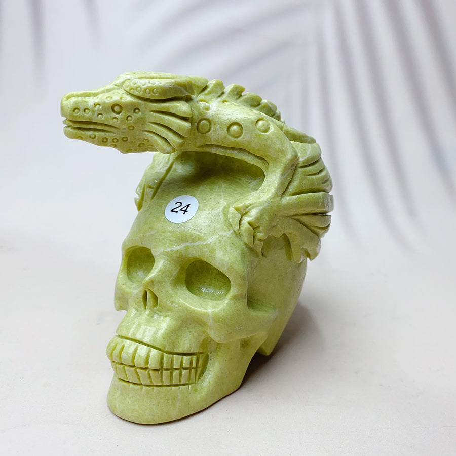 Crystal Pterosaur Skull Statue