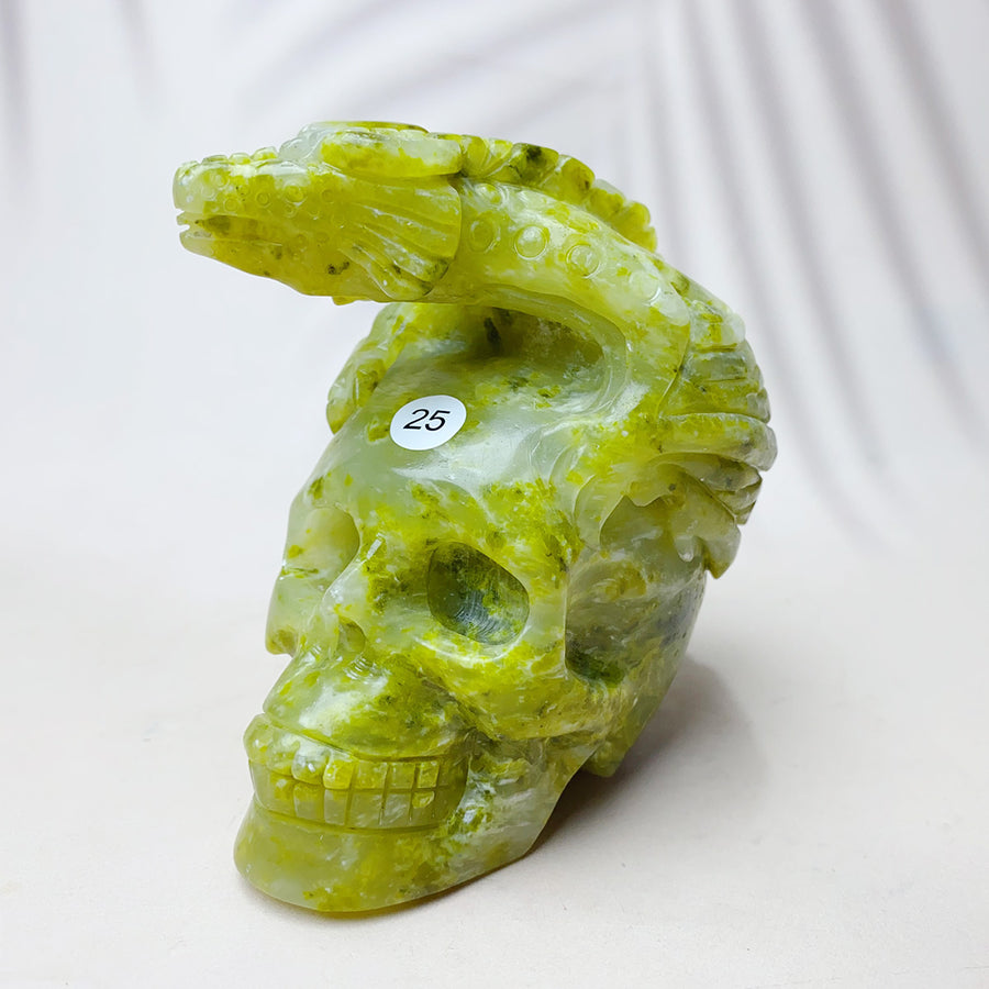 Crystal Pterosaur Skull Statue