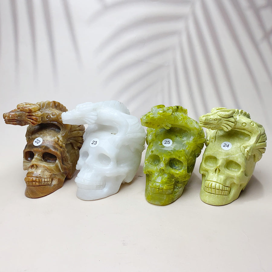 Crystal Pterosaur Skull Statue