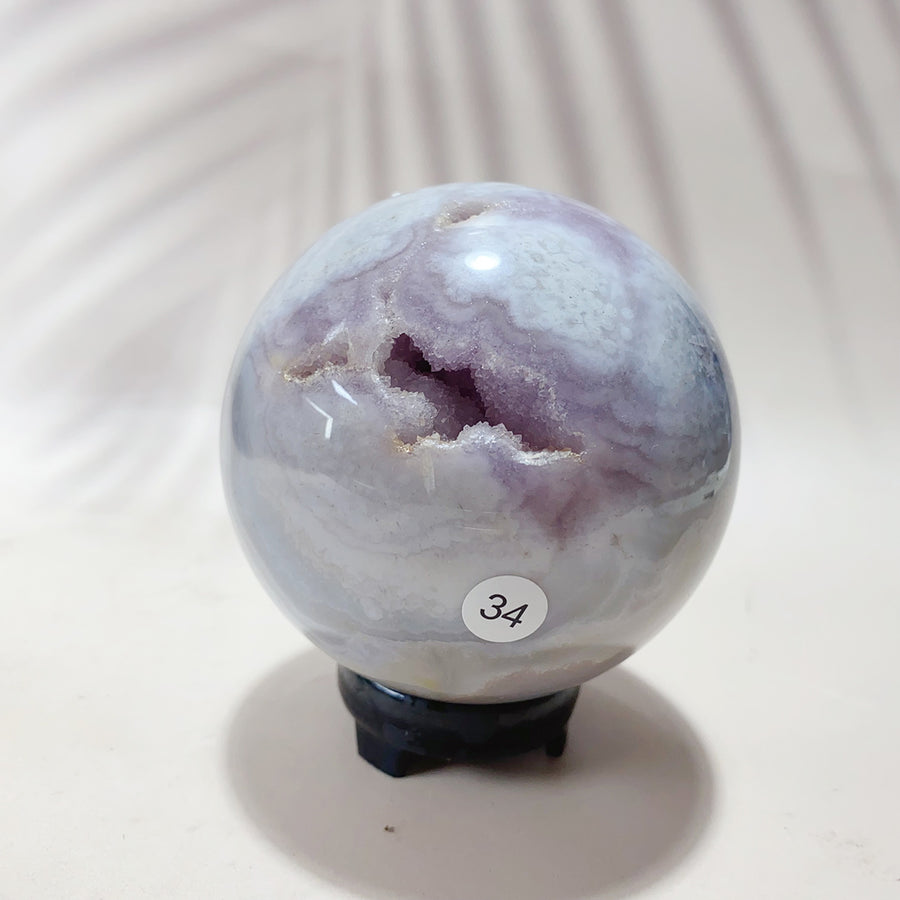 Natural Pink Amethyst Crystal Sphere