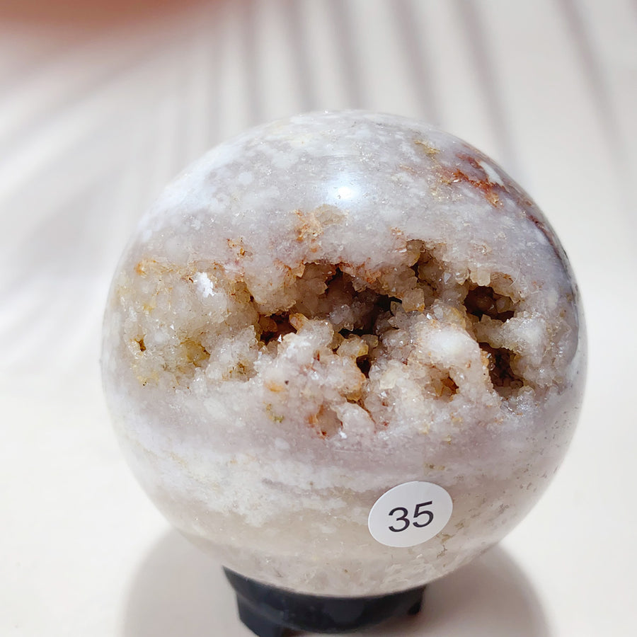 Natural Pink Amethyst Crystal Sphere