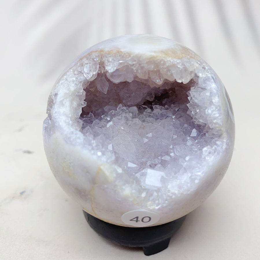 Natural Pink Amethyst Crystal Sphere