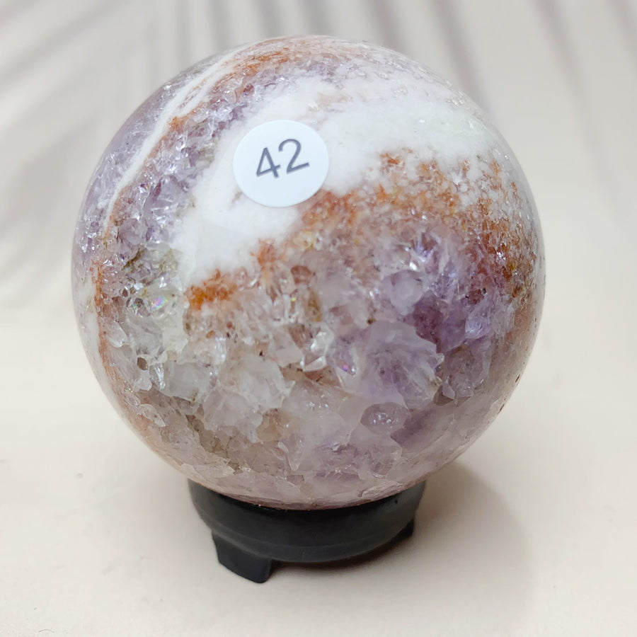 Natural Pink Amethyst Crystal Sphere