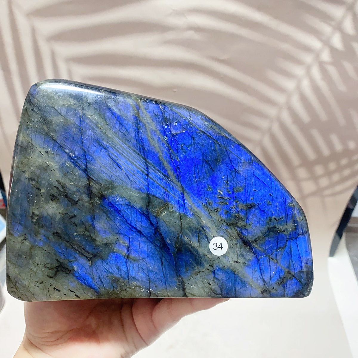 Natural Crystal Rainbow Blue Light Pull Feldspar Freeform Blue Flashy