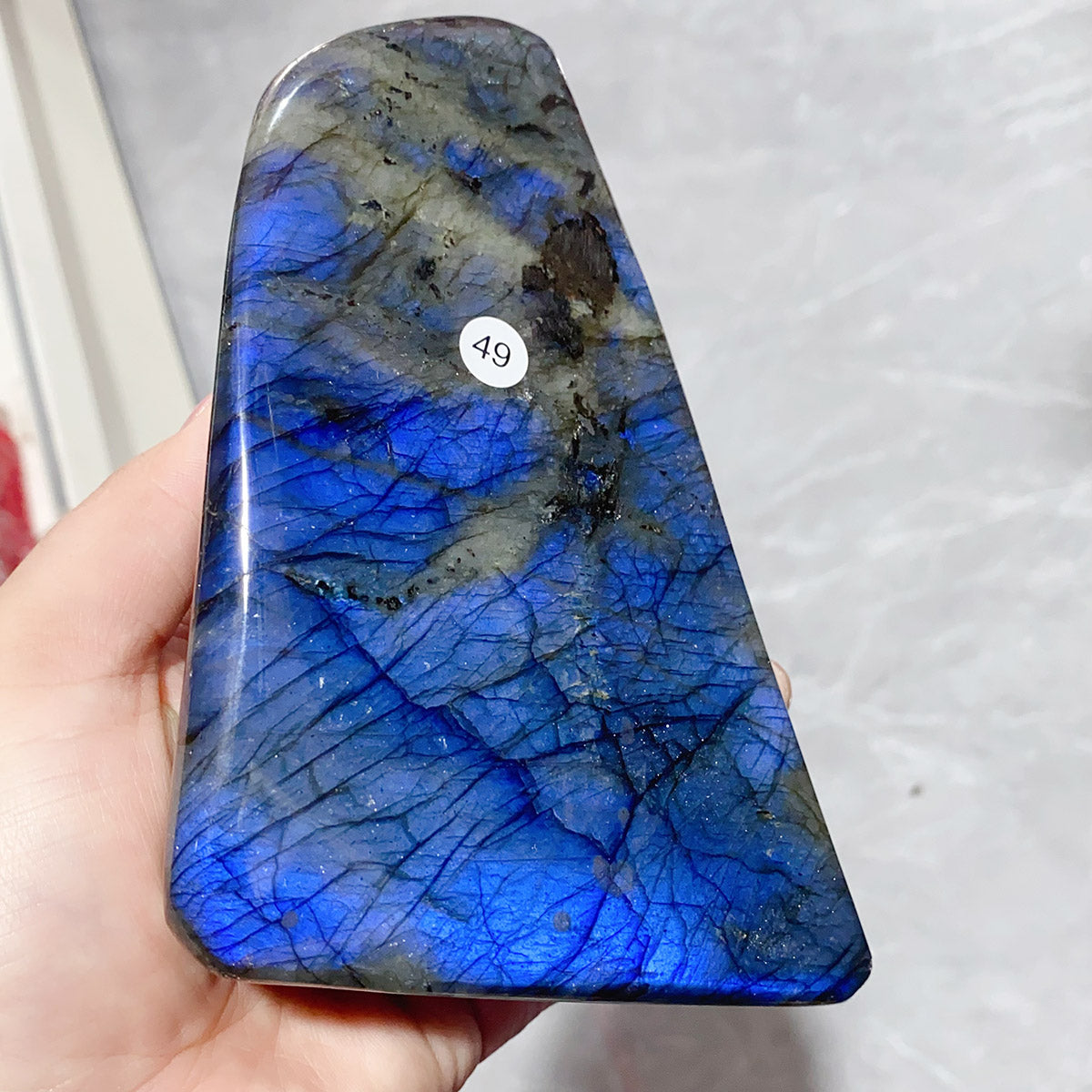 Natural Crystal Rainbow Blue Light Pull Feldspar Freeform Blue Flashy