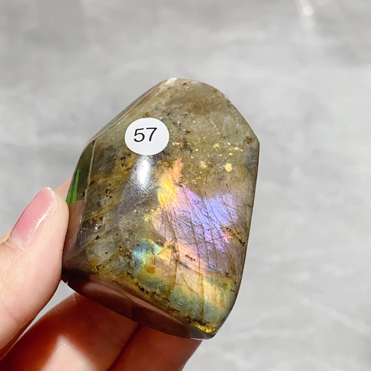 Natural Crystal Rainbow Blue Light Pull Feldspar Freeform Blue Flashy