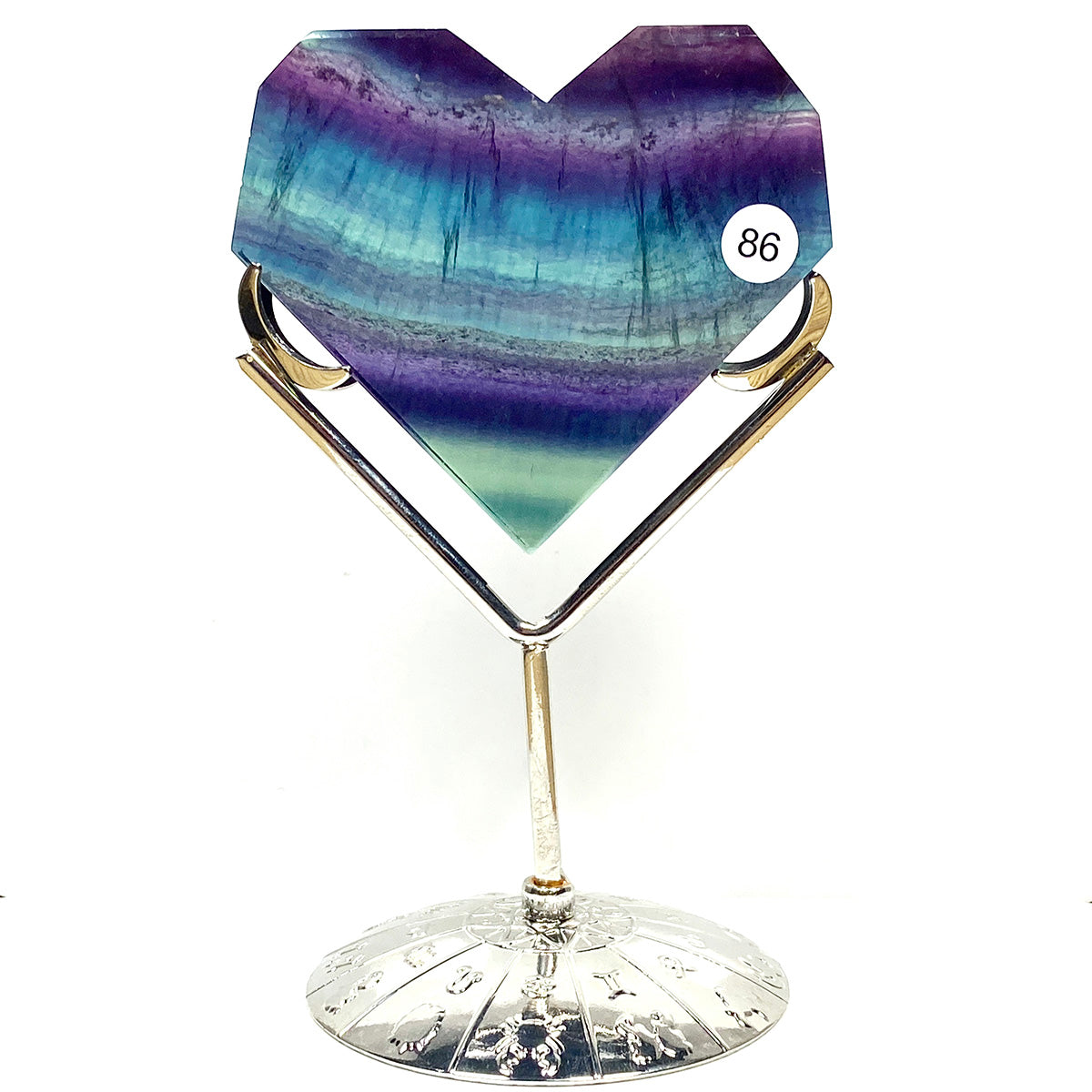 Crystal Fluorite Heart  Gemstones Minerals