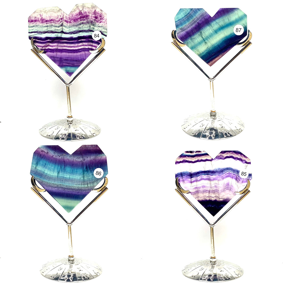 Crystal Fluorite Heart  Gemstones Minerals