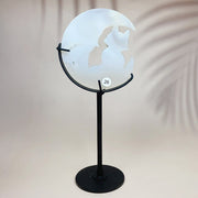 Crystal Carving Druzy Agate Moon Face With Cat
