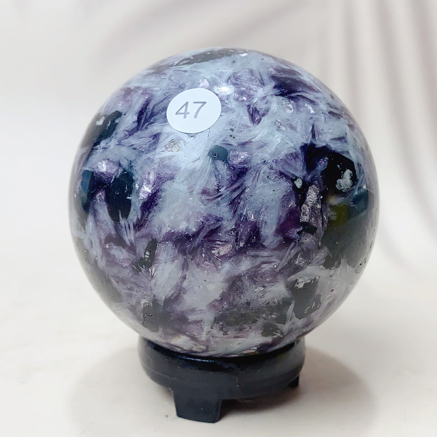 Natural Purple Fluorite Root Crystal Sphere Purple