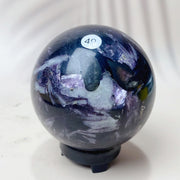 Natural Purple Fluorite Root Crystal Sphere Purple