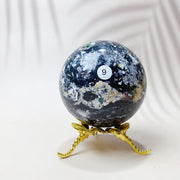 Natural Black Pearl Jade Crystal Sphere