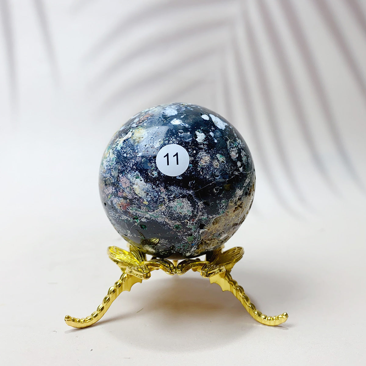 Natural Black Pearl Jade Crystal Sphere