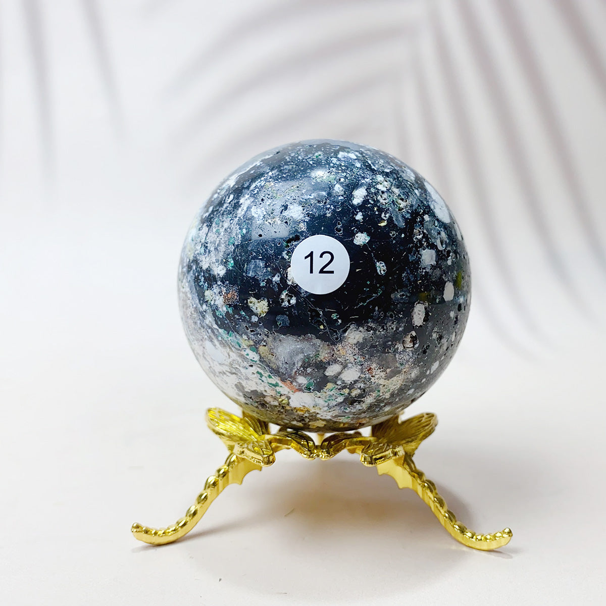 Natural Black Pearl Jade Crystal Sphere