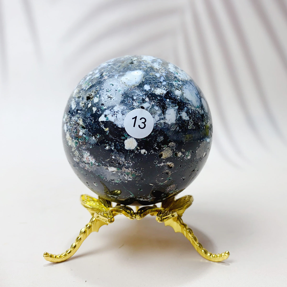 Natural Black Pearl Jade Crystal Sphere