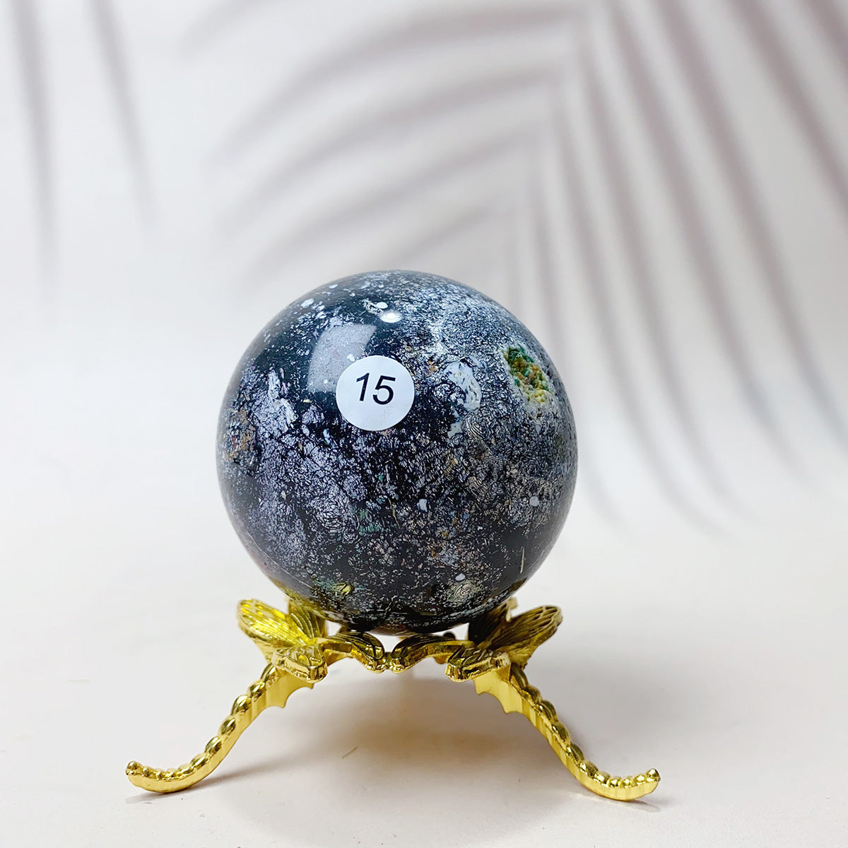 Natural Black Pearl Jade Crystal Sphere