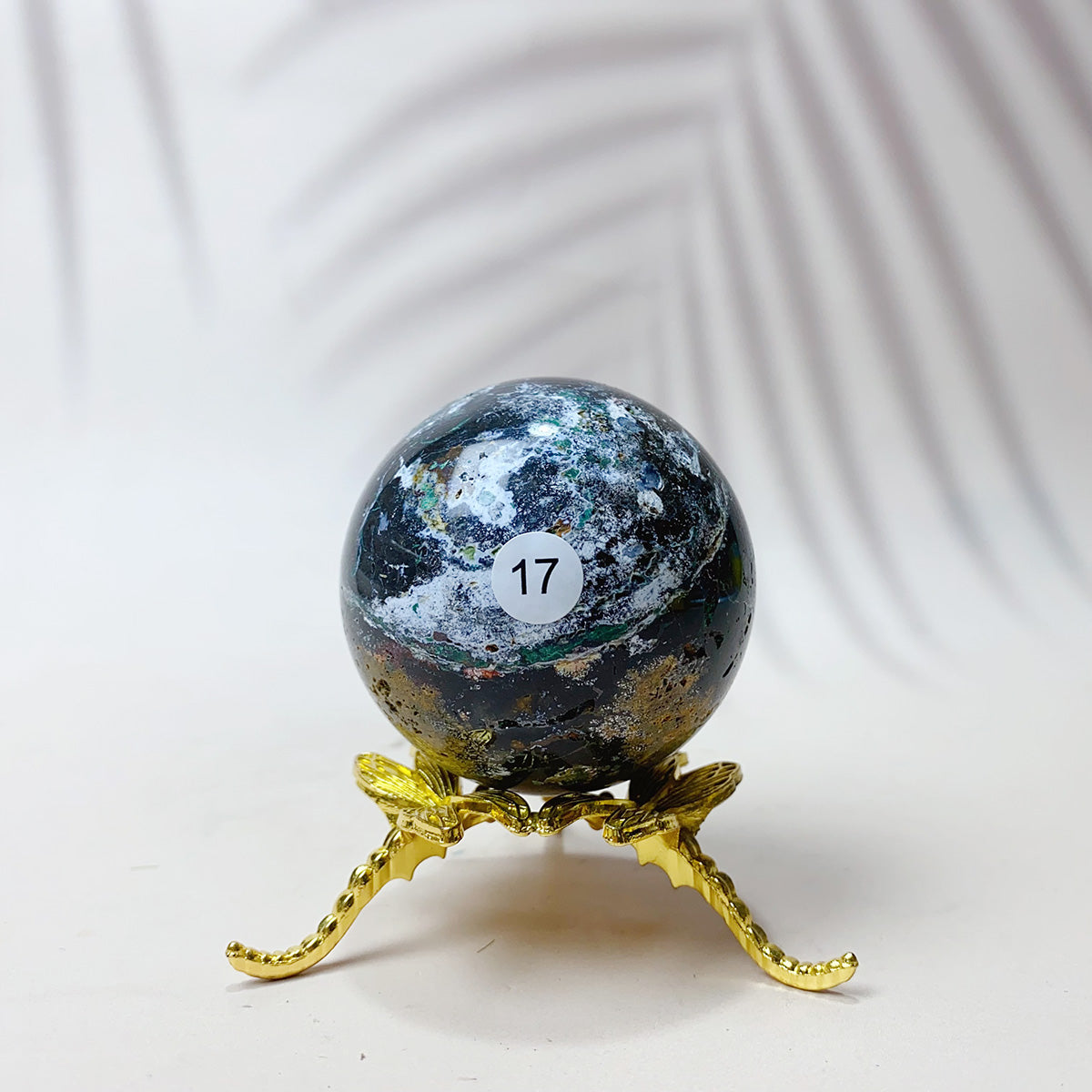 Natural Black Pearl Jade Crystal Sphere