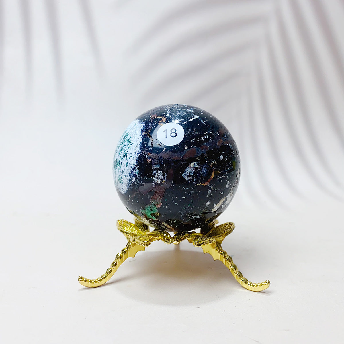 Natural Black Pearl Jade Crystal Sphere