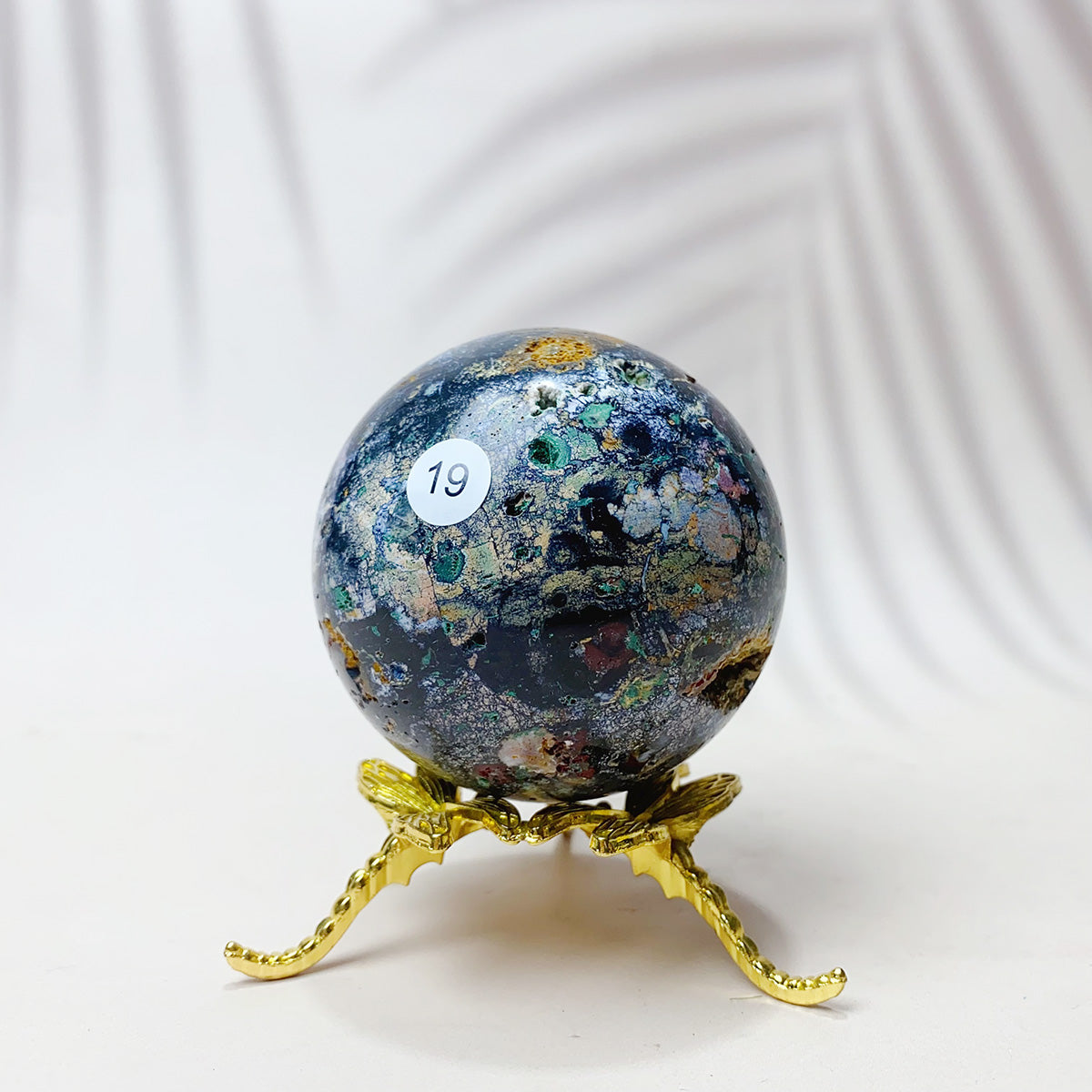 Natural Black Pearl Jade Crystal Sphere