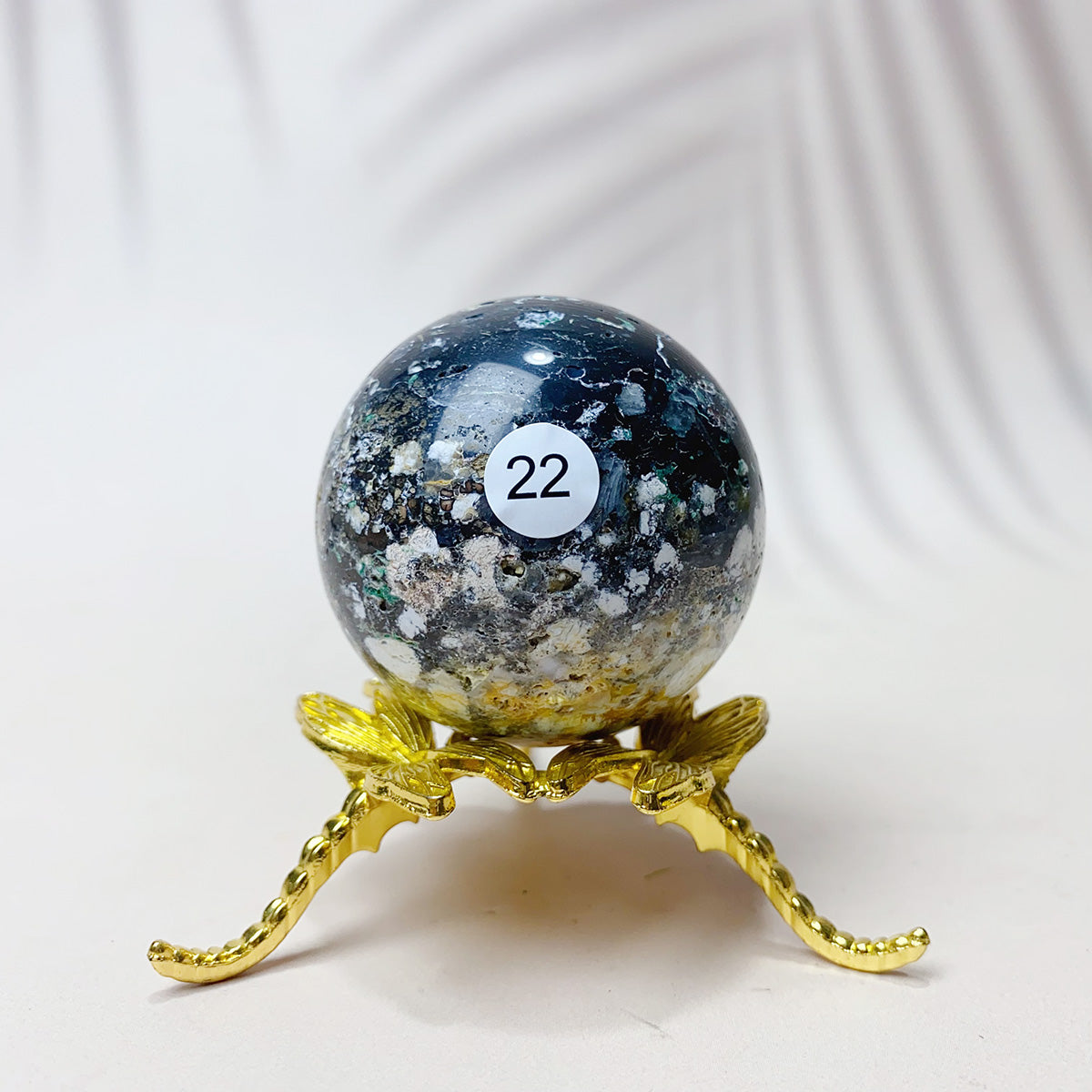 Natural Black Pearl Jade Crystal Sphere