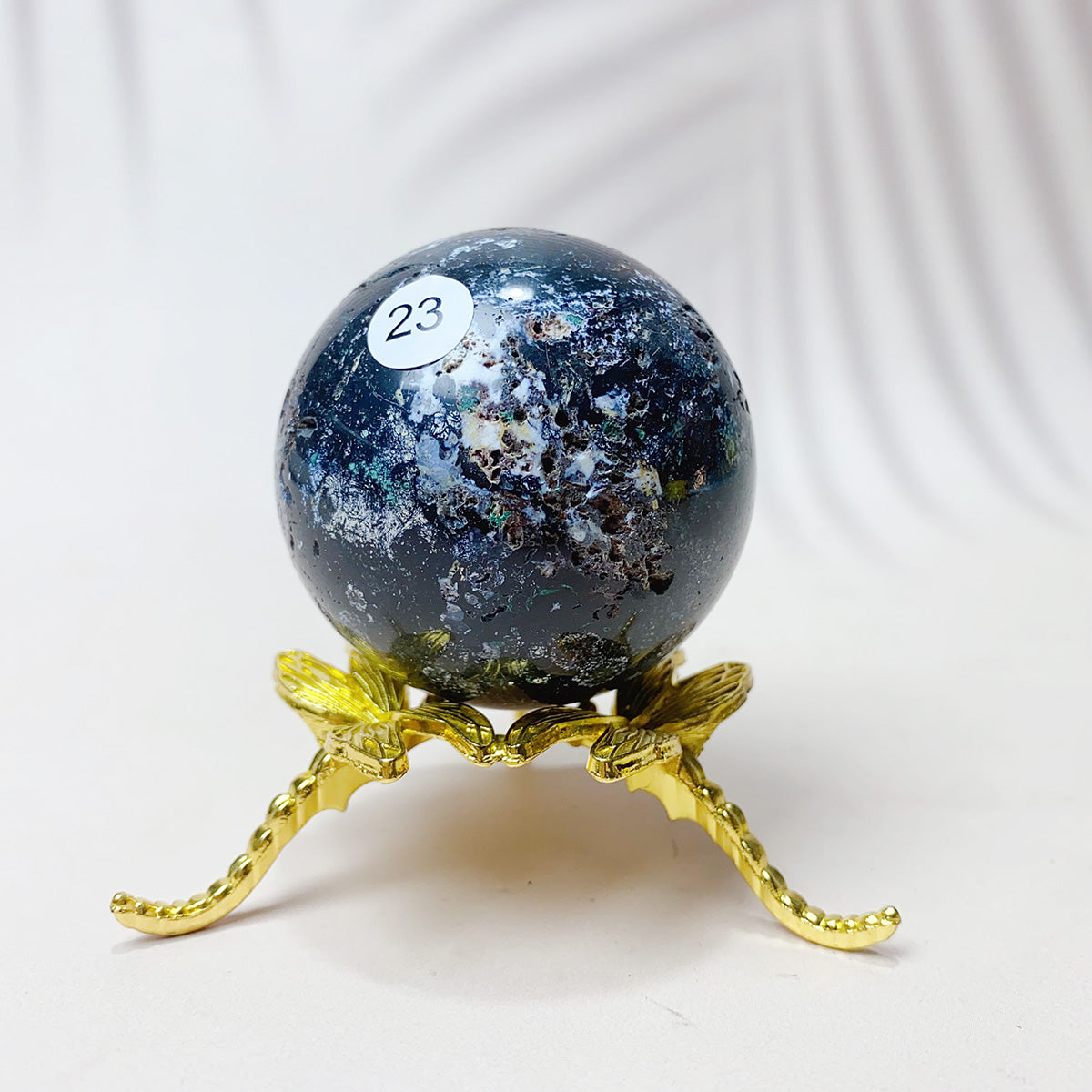 Natural Black Pearl Jade Crystal Sphere