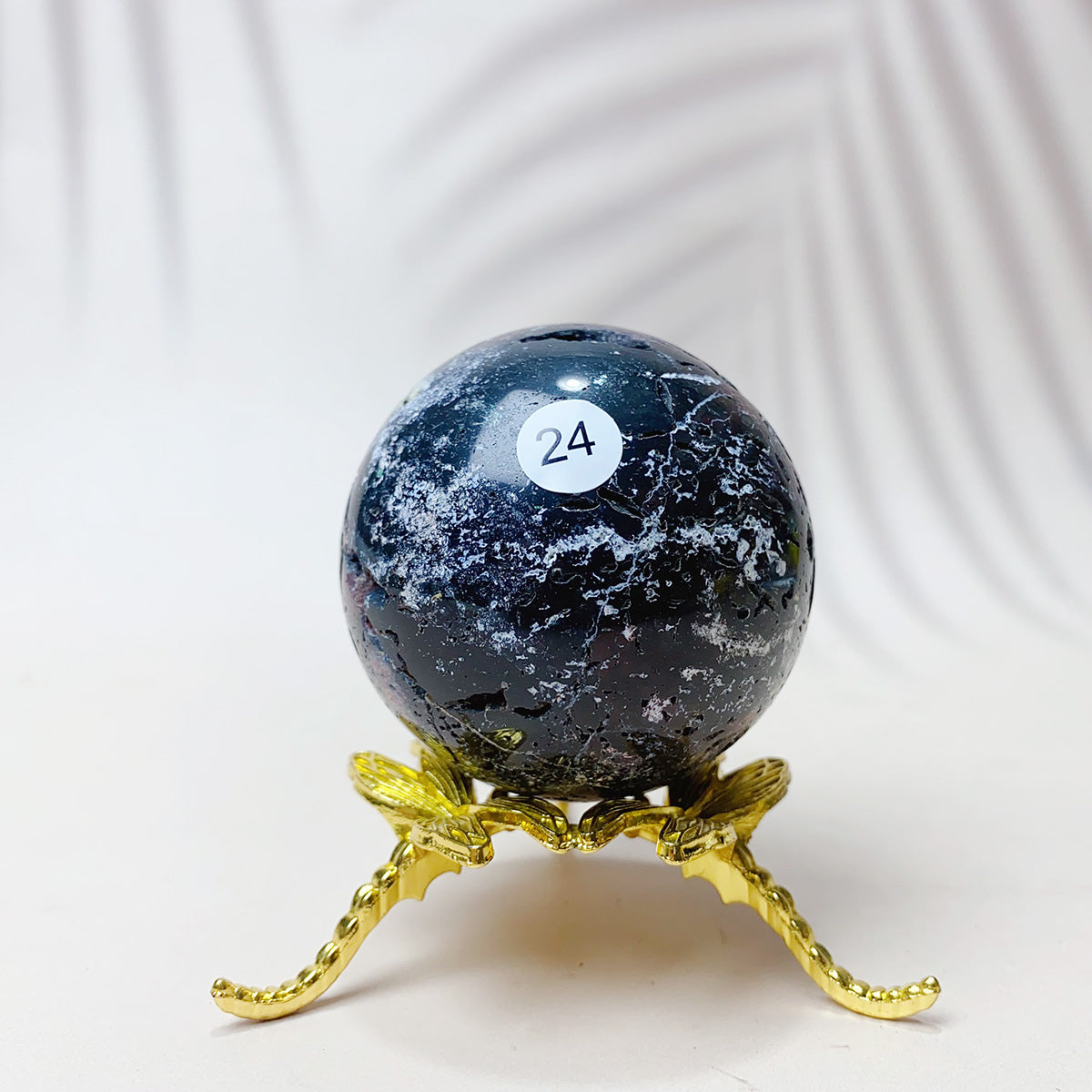 Natural Black Pearl Jade Crystal Sphere