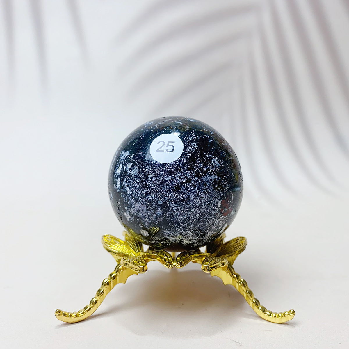 Natural Black Pearl Jade Crystal Sphere