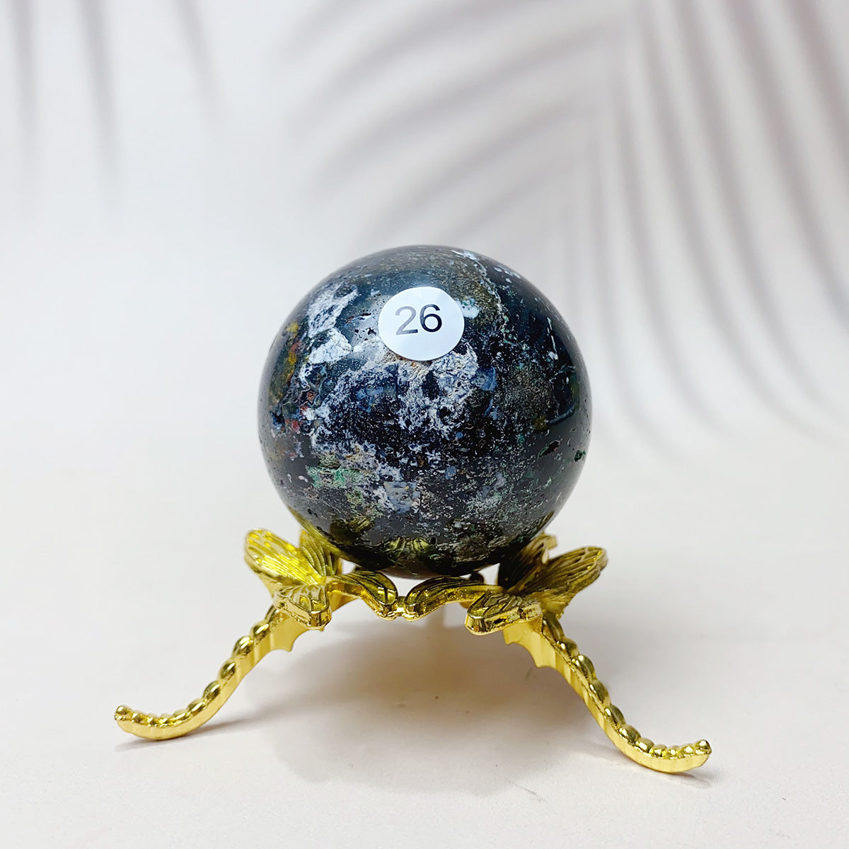 Natural Black Pearl Jade Crystal Sphere