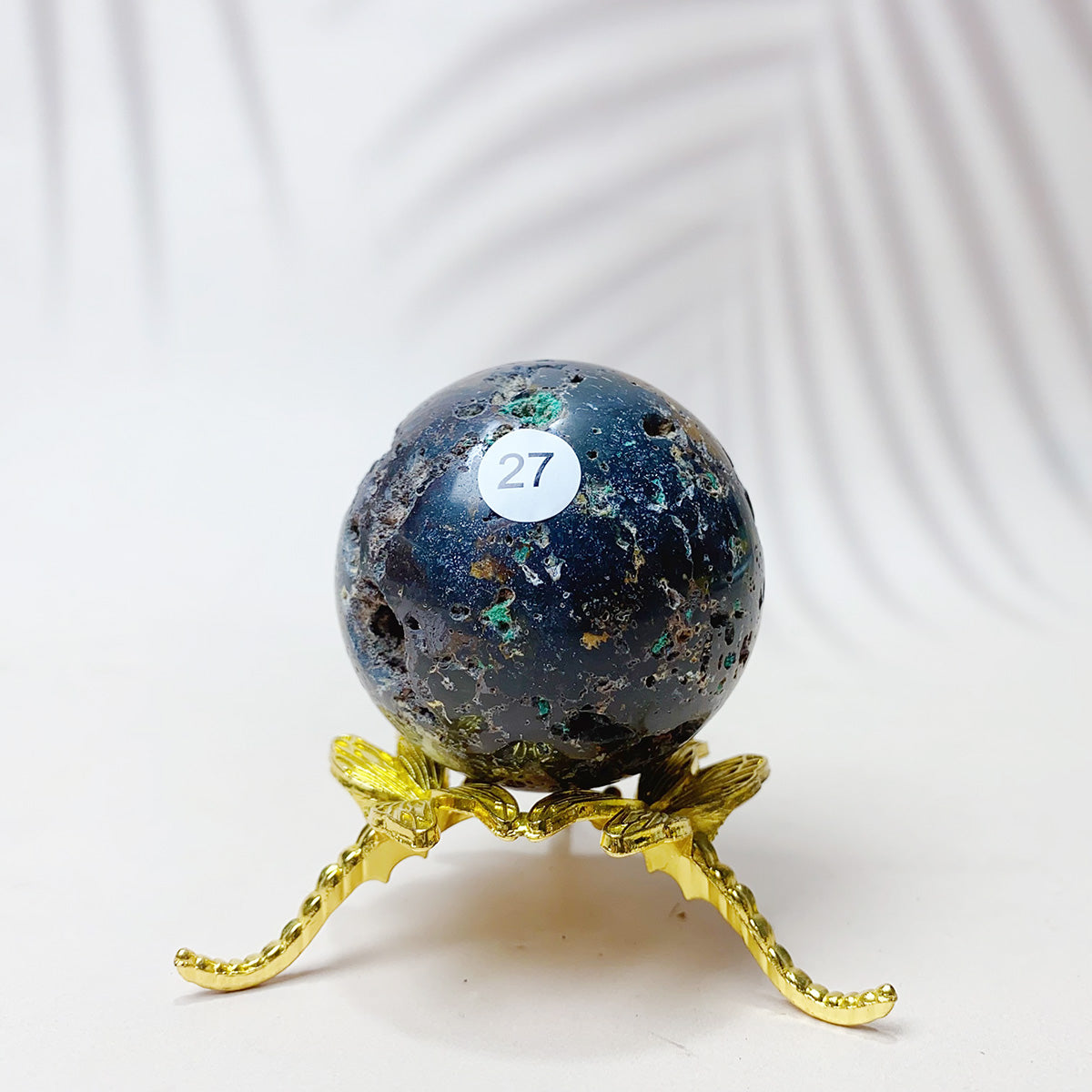 Natural Black Pearl Jade Crystal Sphere
