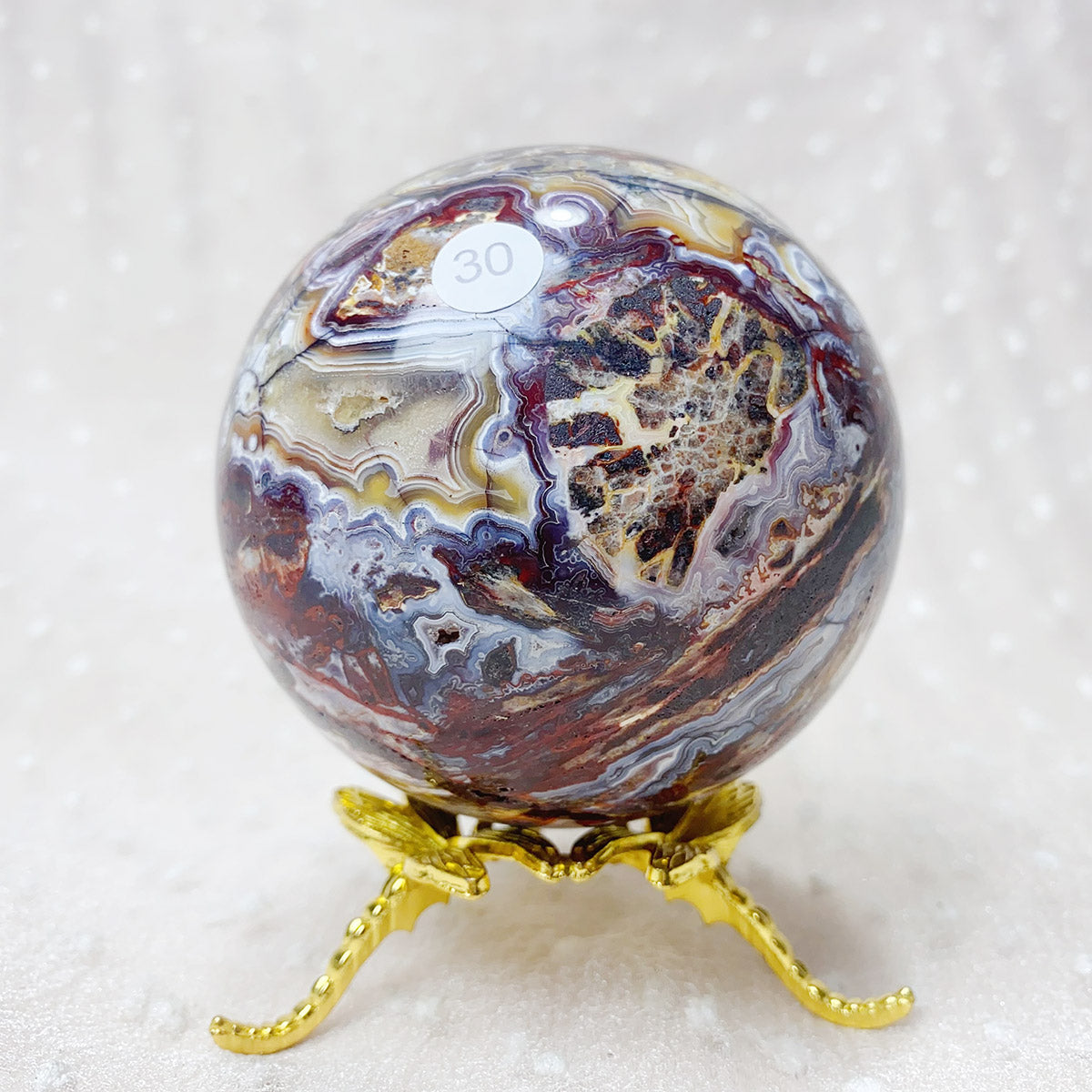 Natural Crystal Mexican Agate Sphere