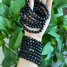 Load image into Gallery viewer, Silver Obsidian Bracelet $10/3PCS