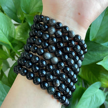 Load image into Gallery viewer, Silver Obsidian Bracelet $10/3PCS