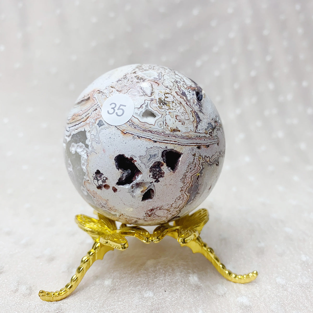 Natural Crystal Mexican Agate Sphere