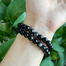 Load image into Gallery viewer, Silver Obsidian Bracelet $10/3PCS
