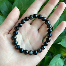 Load image into Gallery viewer, Silver Obsidian Bracelet $10/3PCS