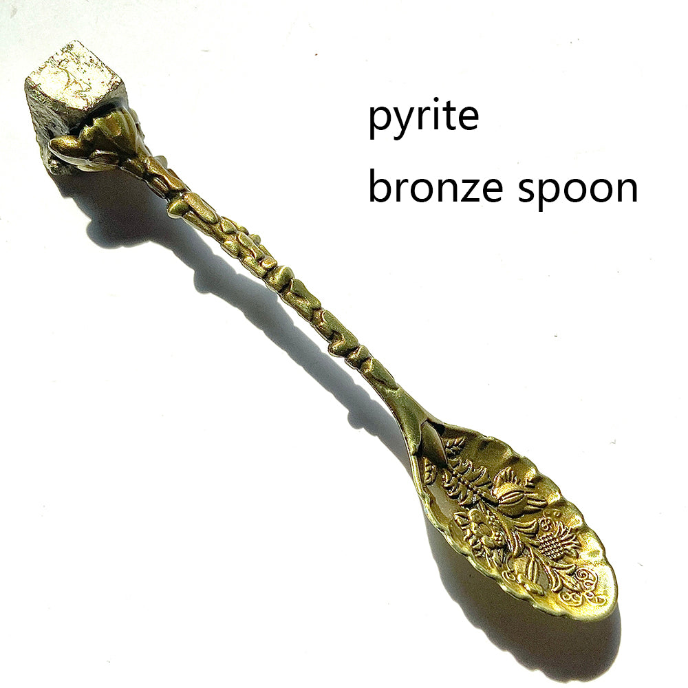 Natural Crystal Raw Stone Inlaid Spoon