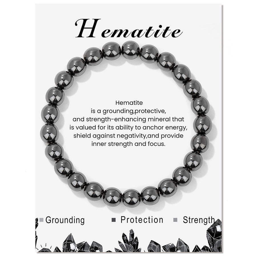Natural Crystal Amethyst Citrine Beaded Elastic Rope Simple Bracelet
