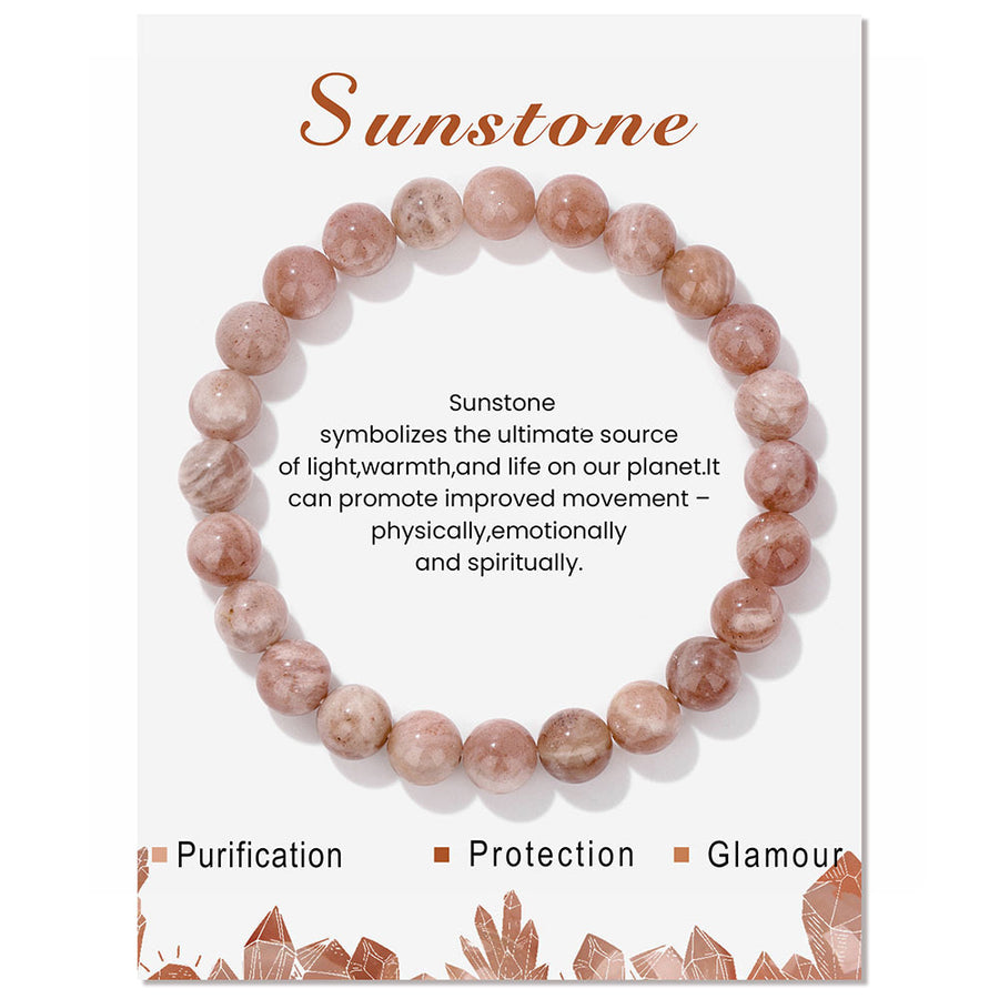 Natural Crystal Amethyst Citrine Beaded Elastic Rope Simple Bracelet