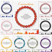 Natural Crystal Amethyst Citrine Beaded Elastic Rope Simple Bracelet