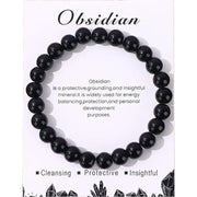 Natural Crystal Amethyst Citrine Beaded Elastic Rope Simple Bracelet