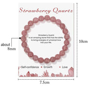 Natural Crystal Amethyst Citrine Beaded Elastic Rope Simple Bracelet