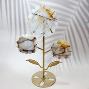 Fluorite & Golden Healer & Rhodonite & Pink Agate Crystal Carved Sunflower Flower