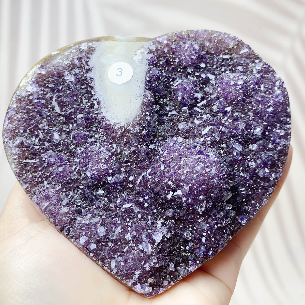 Large Size Natural Crystal Gemstone Amethyst Cluster Love Heart