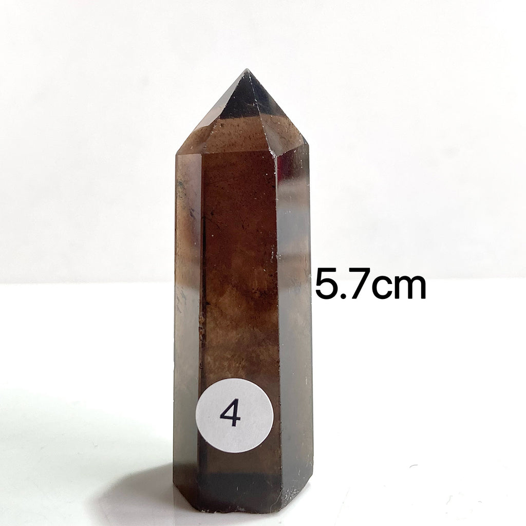 Natural Smokey Quartz Dark Color Crystal Tower