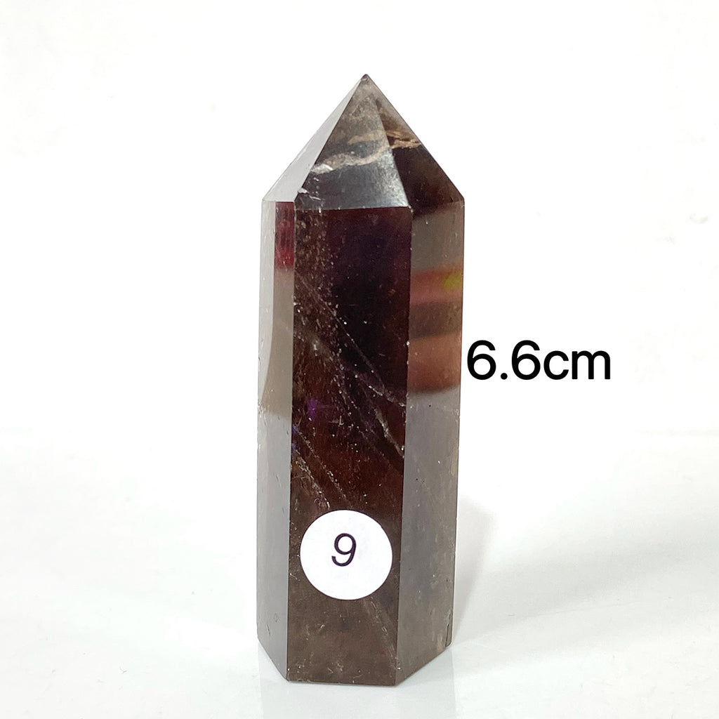 Natural Smokey Quartz Dark Color Crystal Tower