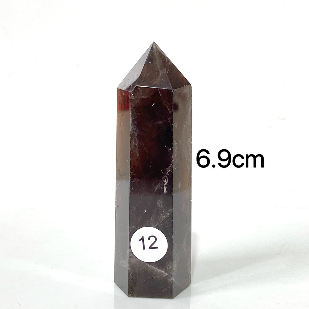 Natural Smokey Quartz Dark Color Crystal Tower