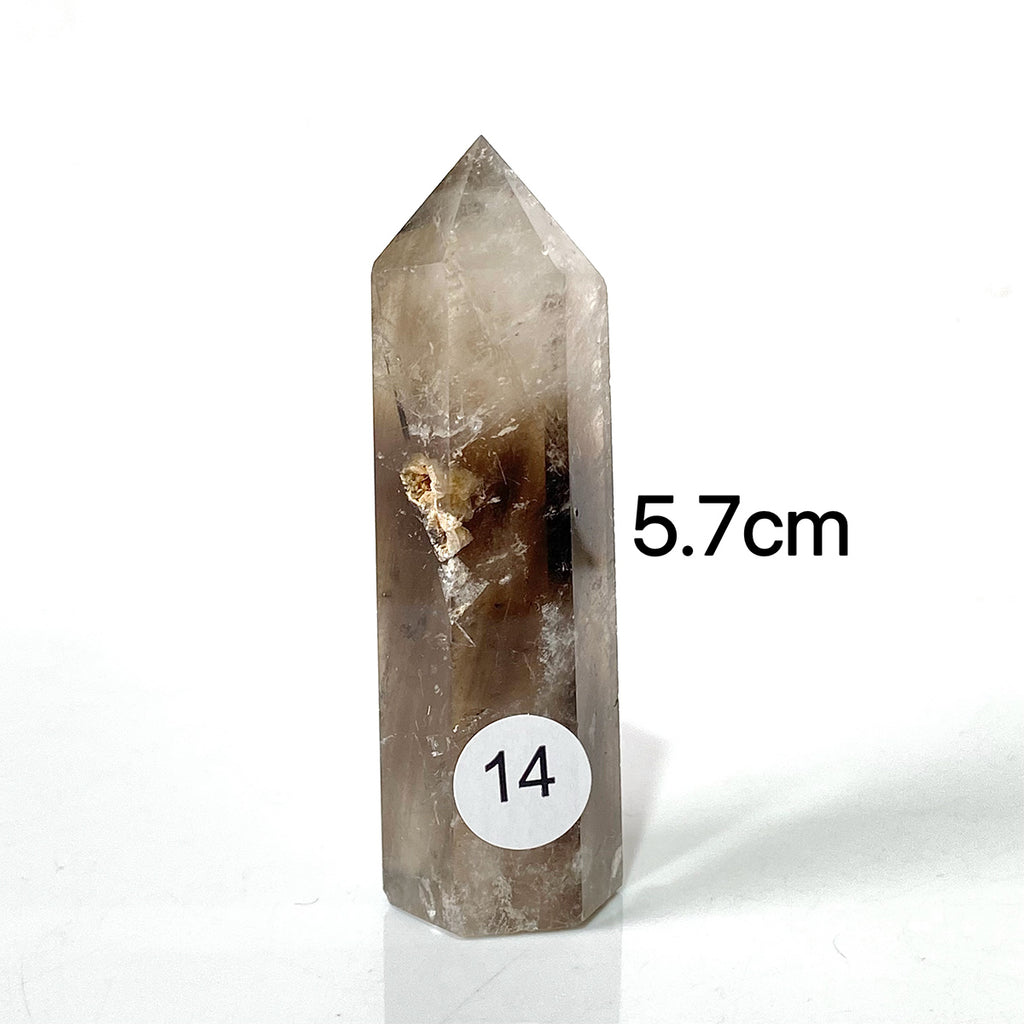 Natural Smokey Quartz Dark Color Crystal Tower