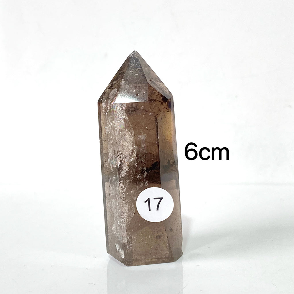 Natural Smokey Quartz Dark Color Crystal Tower