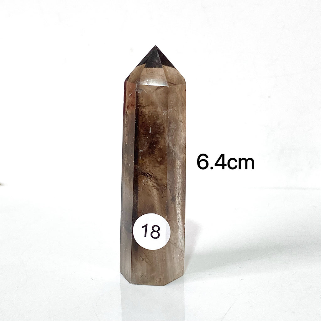 Natural Smokey Quartz Dark Color Crystal Tower