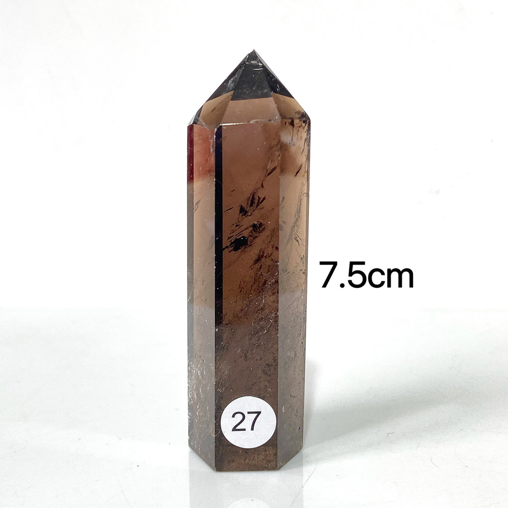 Natural Smokey Quartz Dark Color Crystal Tower